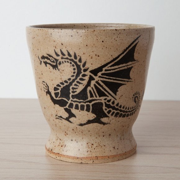 Small Handmade Studio Pottery Artisan Ceramic Dragon Planter Speckled Signed - Picture 2 of 16